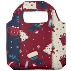 Flat Design Christmas Pattern Collection Art Foldable Grocery Recycle Bag