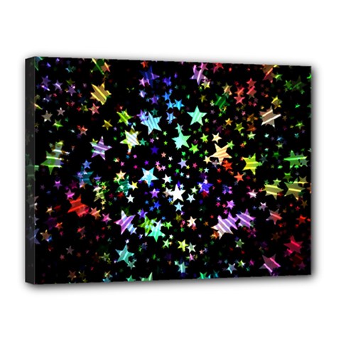 Christmas Star Gloss Lights Light Canvas 16  X 12  (stretched) by Ket1n9