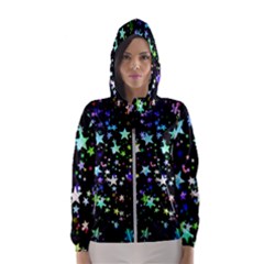 Christmas Star Gloss Lights Light Women s Hooded Windbreaker