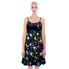 Christmas Star Gloss Lights Light Spaghetti Strap Velvet Dress