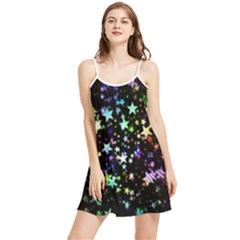 Christmas Star Gloss Lights Light Summer Frill Dress by Ket1n9