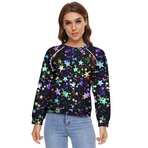 Christmas Star Gloss Lights Light Women s Long Sleeve Raglan T-shirt by Ket1n9