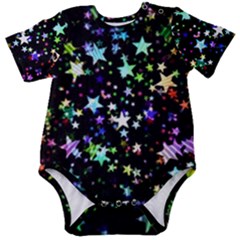 Christmas Star Gloss Lights Light Baby Short Sleeve Bodysuit by Ket1n9