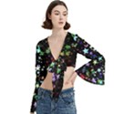 Christmas Star Gloss Lights Light Trumpet Sleeve Cropped Top View3