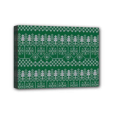 Christmas Knit Digital Mini Canvas 7  X 5  (stretched) by Mariart