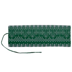 Christmas Knit Digital Roll Up Canvas Pencil Holder (m) by Mariart