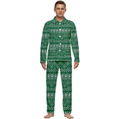 Christmas Knit Digital Men s Long Sleeve Velvet Pocket Pajamas Set by Mariart