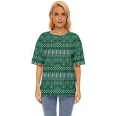 Christmas Knit Digital Oversized Basic T-shirt