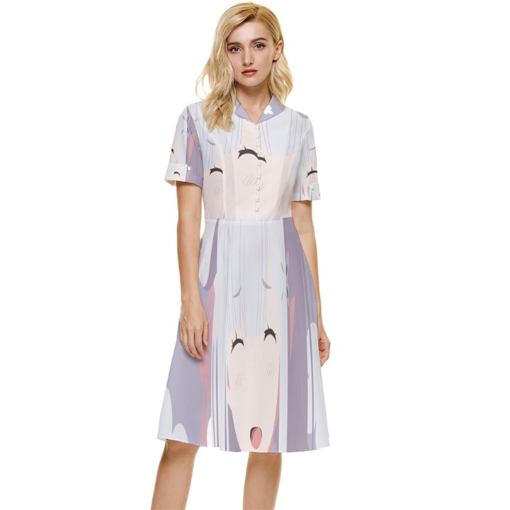 Emilia Rezero Button Top Knee Length Dress