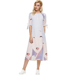 Emilia Rezero Bow Sleeve Chiffon Midi Dress by Azkajaya