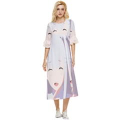 Emilia Rezero Double Cuff Midi Dress by Azkajaya