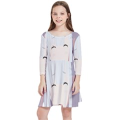 Emilia Rezero Kids  Quarter Sleeve Skater Dress by Azkajaya