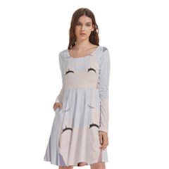 Emilia Rezero Long Sleeve Knee Length Skater Dress With Pockets