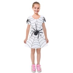 Spider Web Kids  Short Sleeve Velvet Dress by Azkajaya