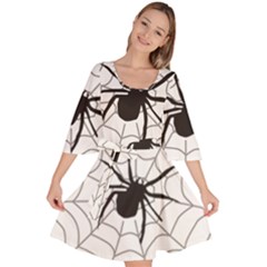 Spider Web Velour Kimono Dress by Azkajaya