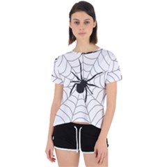 Spider Web Open Back Sport T-shirt by Azkajaya