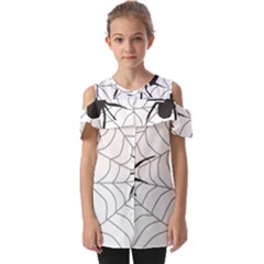 Spider Web Fold Over Open Sleeve Top