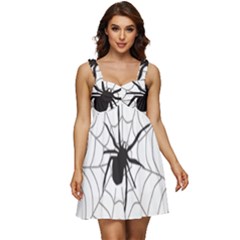 Spider Web Ruffle Strap Babydoll Chiffon Dress