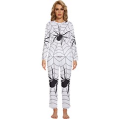 Spider Web Womens  Long Sleeve Lightweight Pajamas Set