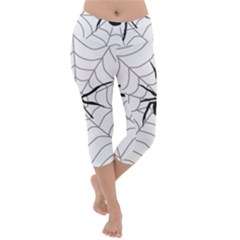 Spider Web Lightweight Velour Capri Yoga Leggings by Azkajaya