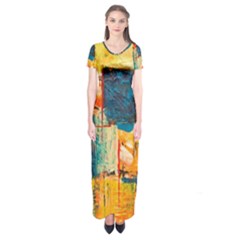 Wall Art Short Sleeve Maxi Dress by Azkajaya