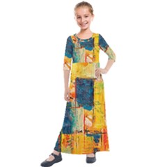 Wall Art Kids  Quarter Sleeve Maxi Dress by Azkajaya