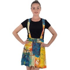 Wall Art Velvet Suspender Skater Skirt by Azkajaya