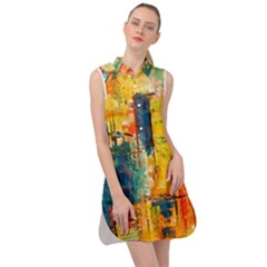 Wall Art Sleeveless Shirt Dress by Azkajaya