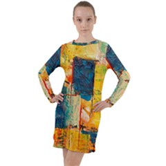 Wall Art Long Sleeve Hoodie Dress