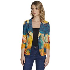 Wall Art Women s One-button 3/4 Sleeve Short Jacket by Azkajaya