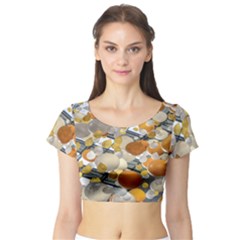 Ballon Classroom Short Sleeve Crop Top by Azkajaya