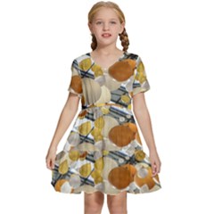 Ballon Classroom Kids  Short Sleeve Tiered Mini Dress by Azkajaya