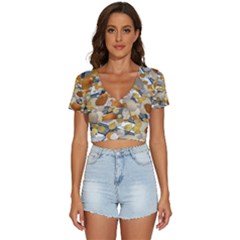 Ballon Classroom V-neck Crop Top by Azkajaya