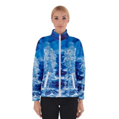 Water Blue Wallpaper Women s Bomber Jacket