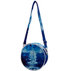 Water Blue Wallpaper Crossbody Circle Bag by Azkajaya