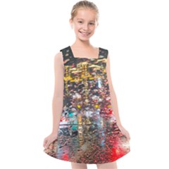 Water Droplets Kids  Cross Back Dress by Azkajaya