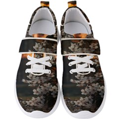 White Flower Men s Velcro Strap Shoes by Azkajaya