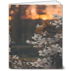 White Flower 8  X 10  Hardcover Notebook by Azkajaya