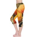 Yellow Butterfly Flower Capri Leggings  View3