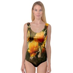 Yellow Butterfly Flower Princess Tank Leotard 