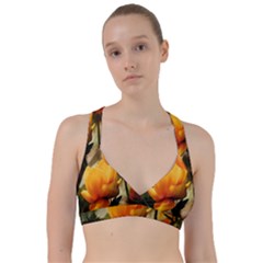 Yellow Butterfly Flower Sweetheart Sports Bra by Azkajaya