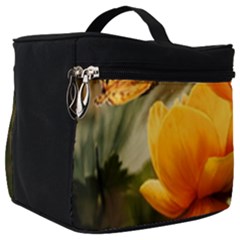 Yellow Butterfly Flower Make Up Travel Bag (big) by Azkajaya