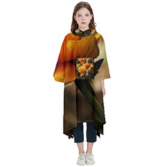 Yellow Butterfly Flower Kids  Hooded Rain Ponchos by Azkajaya