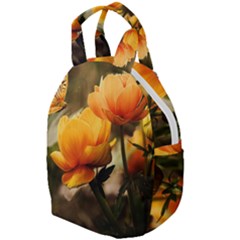 Yellow Butterfly Flower Travel Backpack by Azkajaya