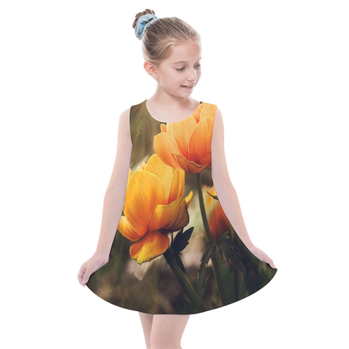 Yellow Butterfly Flower Kids  Summer Dress