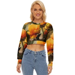 Yellow Butterfly Flower Lightweight Long Sleeve Sweatshirt