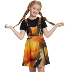 Yellow Butterfly Flower Kids  Apron Dress by Azkajaya