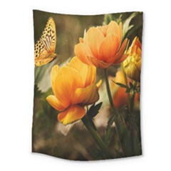 Yellow Butterfly Flower Medium Tapestry