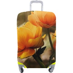 Yellow Butterfly Flower Luggage Cover (large) by Azkajaya