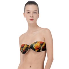 Yellow Butterfly Flower Classic Bandeau Bikini Top  by Azkajaya